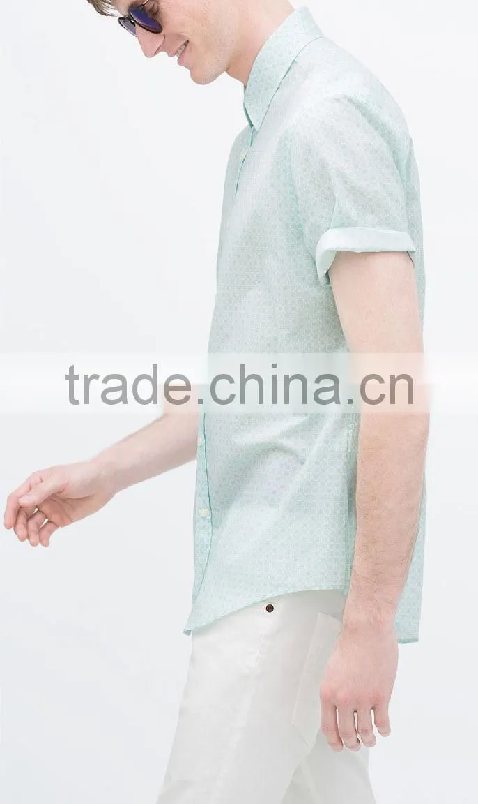 2015 wholesale shirt printing brand men shirts short sleeve popular design