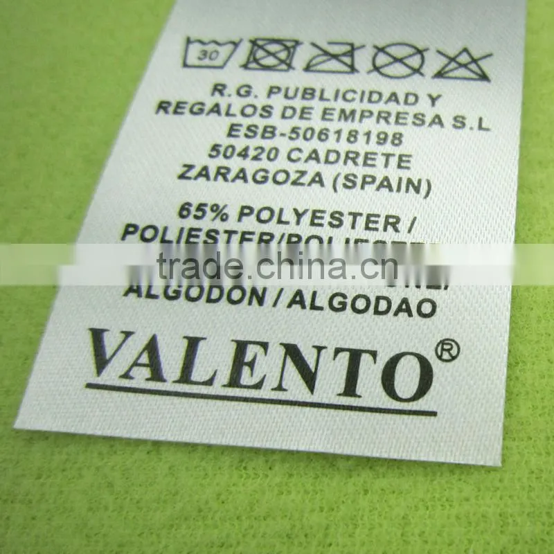washing instructions printing fabric label