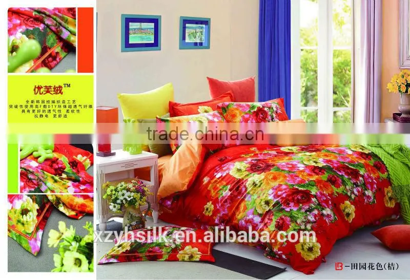 Microfiber Fleece Pigment Printed Bedding set