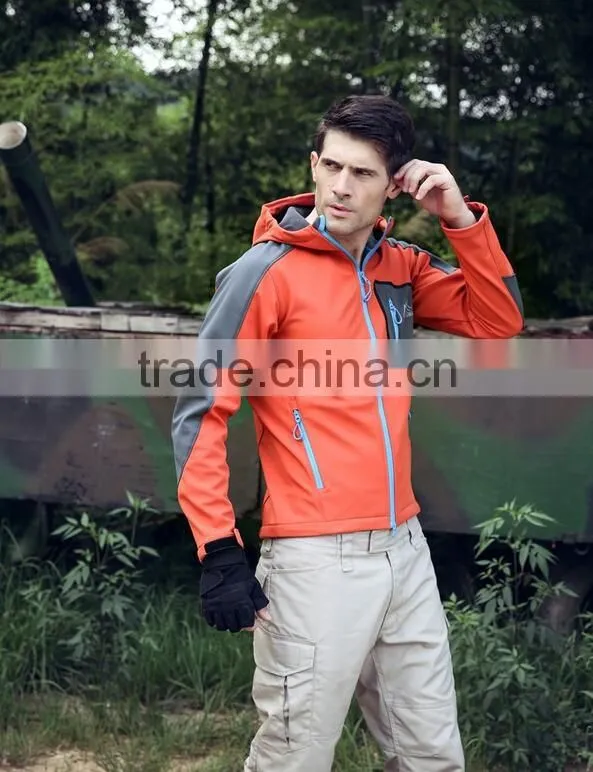 Velcro Cuffs Windproof, waterproof & breathable man yellow tactical softshell jacket