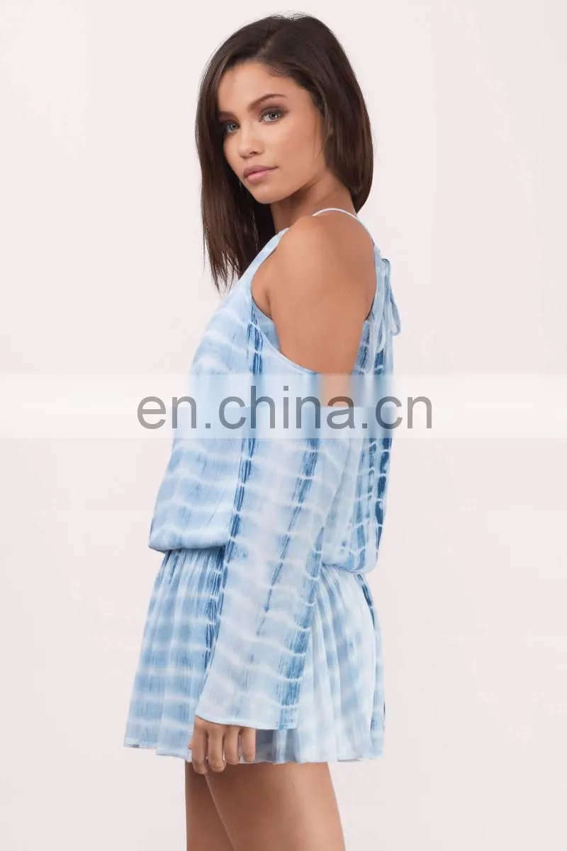 Magical Grass Apparel Rayon Light Blue Tie Dye Dress Summer