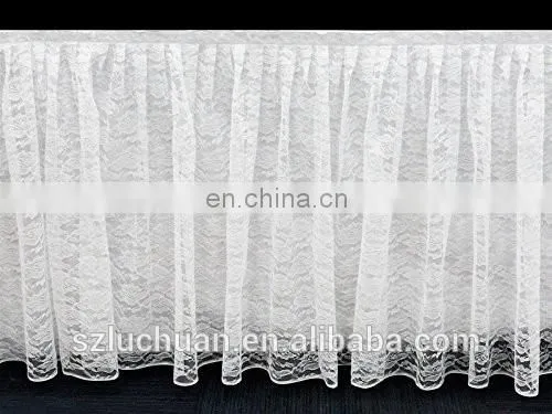 Fashion High Grade Quality White Lace Table Skirt Design For Wedding