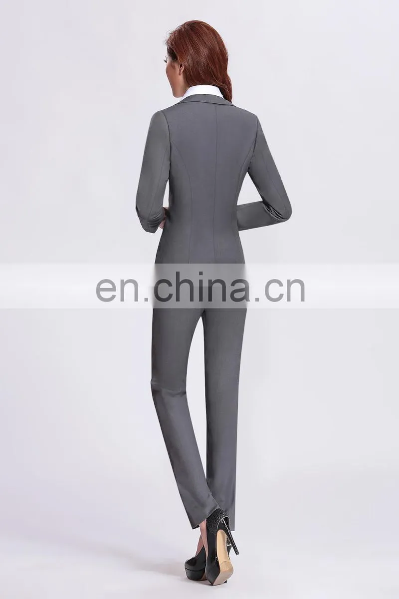 Spring Autumn Long Sleeve Turn-Down Collar Slim Fit Woman Suit
