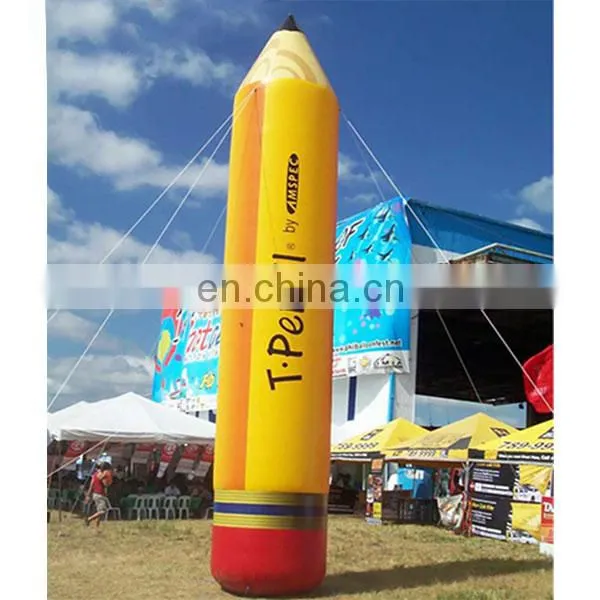 Attractive Oxford cloth inflatable pencil replica with fan for event advertising