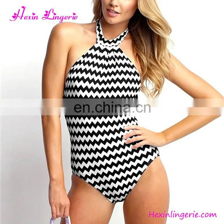 2017 Wholesale Sport Stripe Two Pieces Bikini Bra Swimsuits For Girls