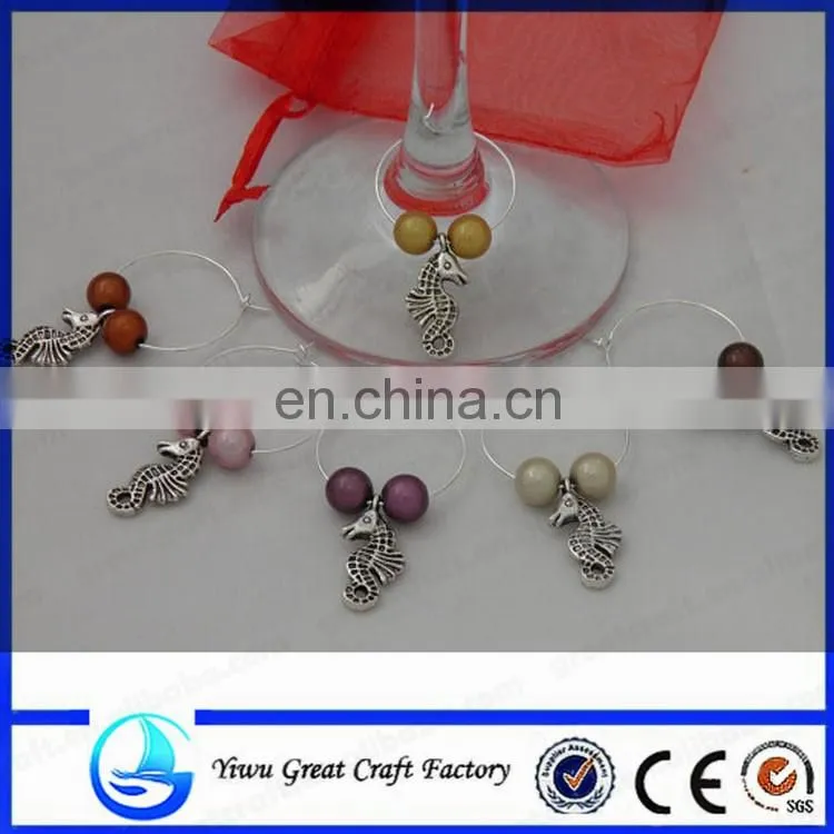 Tiny Christmas Ornaments Set of 6 Wine Glass Charms