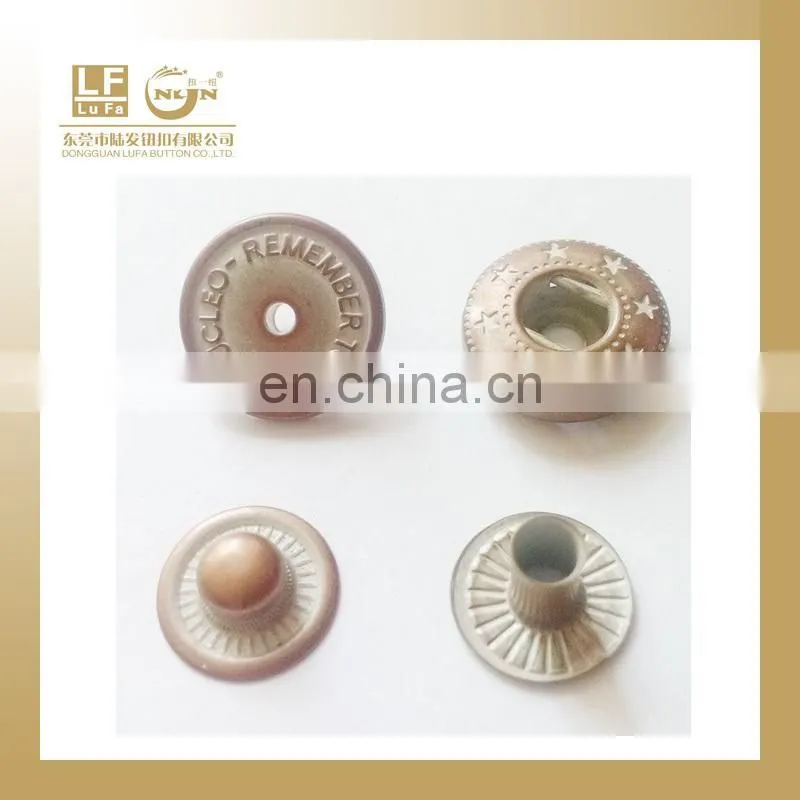 10MM LOGO lased snap fastener for garment