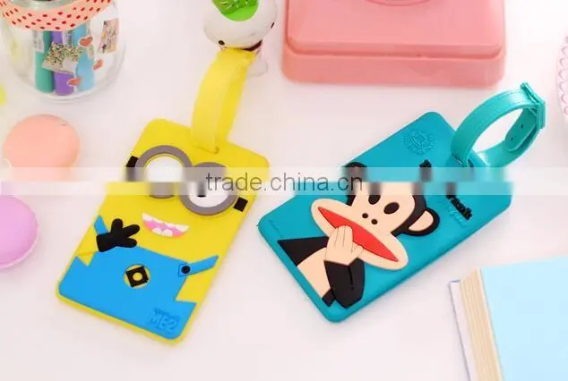 Silicone luggage tag, SGS approved carton pattern tags