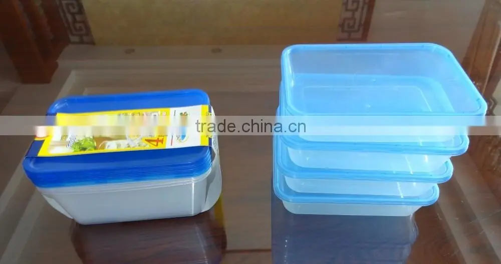 Cheap price 4 pcs set plastic rectangular food storage container