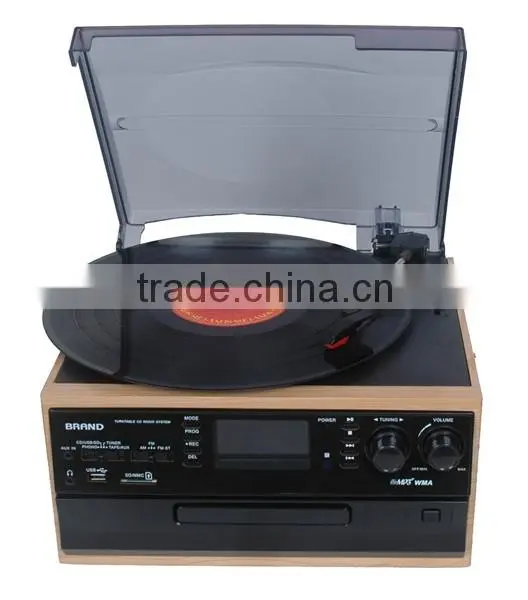 2016 Top Sale Gramophone Record Player CD USB play Radio Play