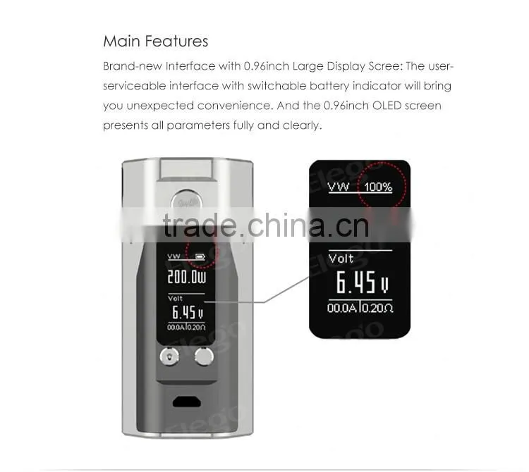 Elego Original Wismec RX200S TC Mod , Wismec Realeaux RX200S , Wismec RX 200S Box Mod Support Tripple