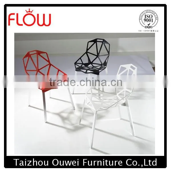 modern design aluminum metal structure dining chair