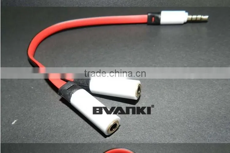 2016 best products for import 2 in1 3.5mm jack 1 male to 2 female car audio aux stereo cable online shopping free samples