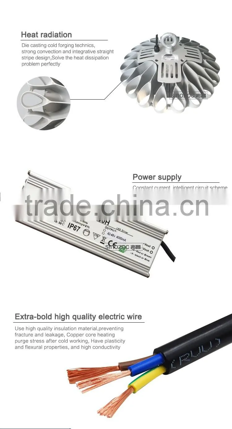 Sinozoc 5 years warranty 200w UFO High Bay Led Light LED Industrial Light Led High Bay 200w