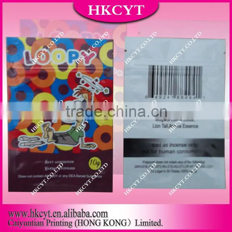 heat sealed custom printed potpourri packing bags