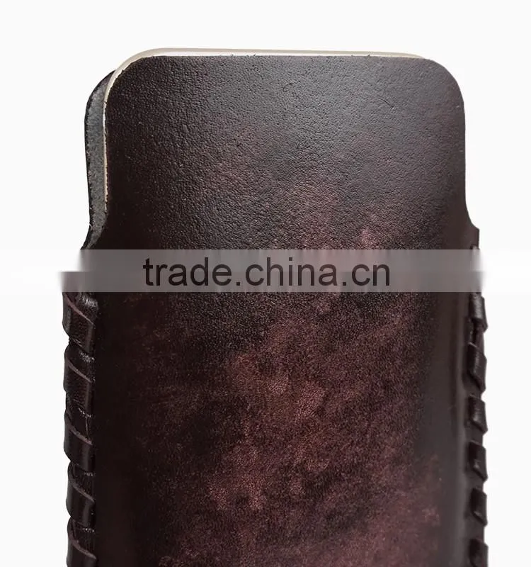 Fading Color Genuine Leather Cell Phone/Mobile Phone Weave Case/Tube for iPhone 6/6s for Lady/Women