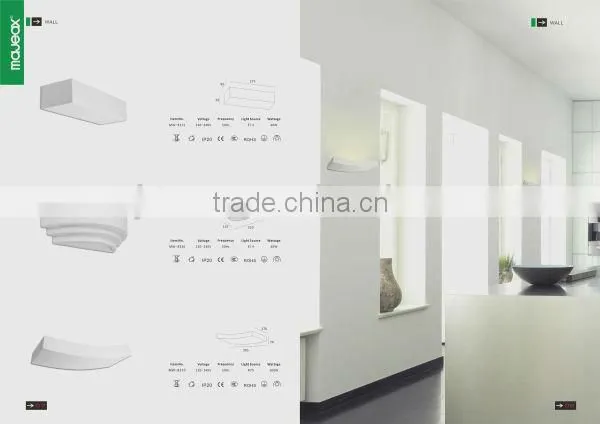 European Style Gypsum Plaster Indoor Architectural Lights For Wall