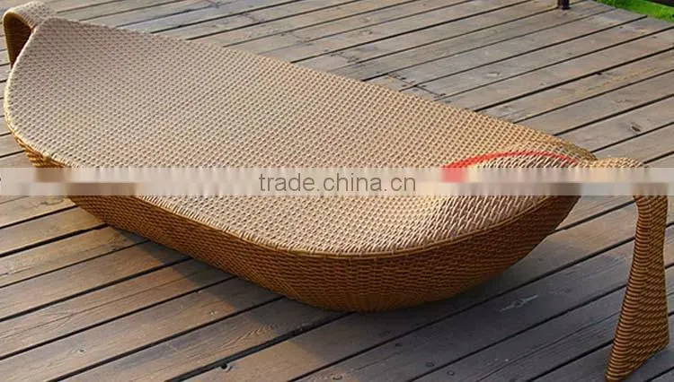 New Style Lounge Seat Outdoor Pool Beach Rattan Modern Leaf Lounge Chair