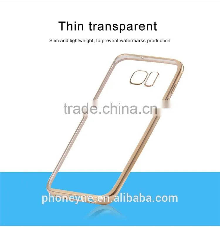 Luxury Rose Gold TPU Plating Plated Edge Soft Clear Case for Samsung S7 edge