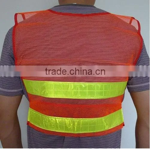 OEM High Visibility Orange Color Safety Vest