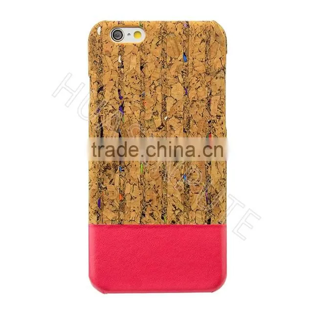 Plaid Real Wooden Cellphone case and Eco-leather Back Cover Case phone Cover For Apple iPhone 6s