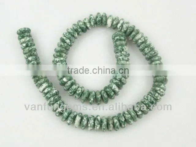 Gemstone green point stone rondelle beads for jewelry