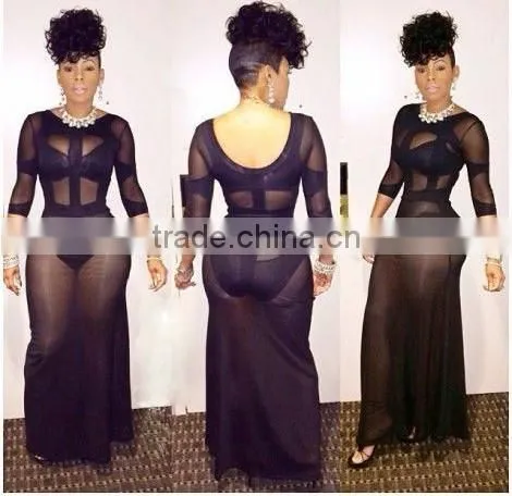 ladies sexy transparent dress bule sexy first night dresses party wear long dresses