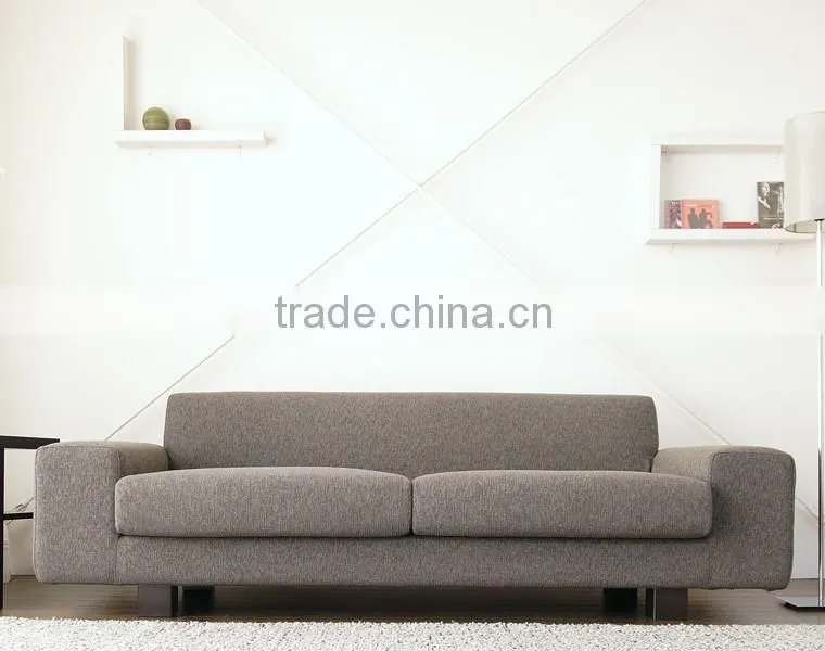 Simple Design Fabric Scatter Back Three Seat Sofa