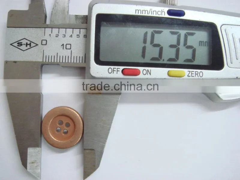 15mm zinc alloy four holes metal washable button