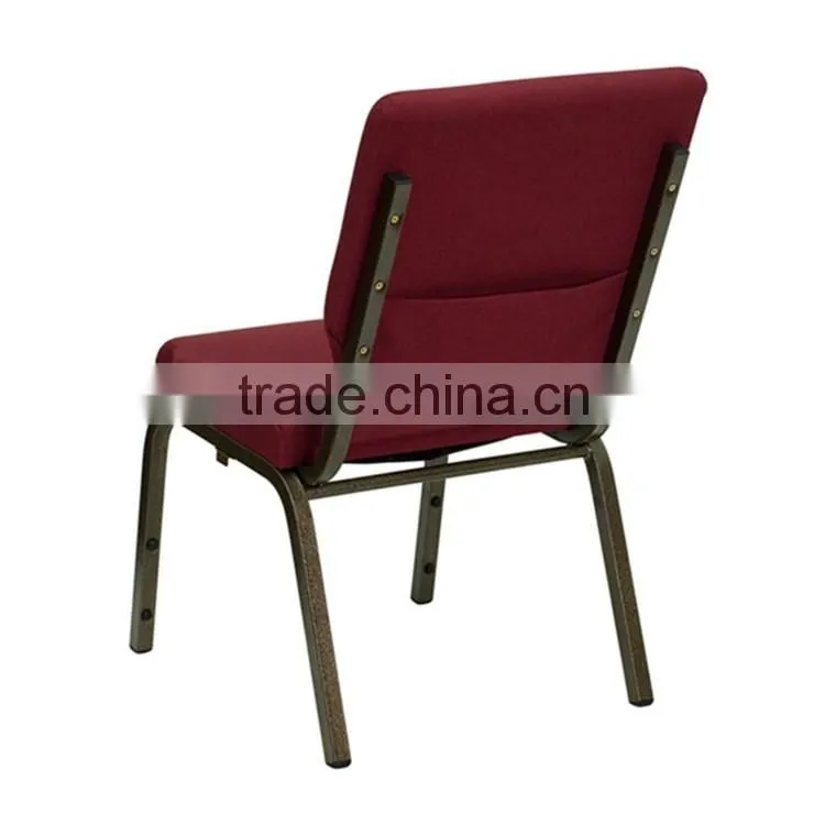 Burgundy fabric upholstery armless Chapel Chair with elegent design