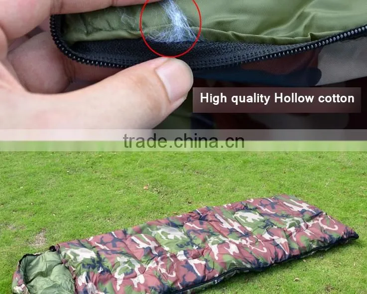 High quality Cotton Camping sleeping bag,for 3 seasons , envelope style, army or Military camouflage sleeping bags