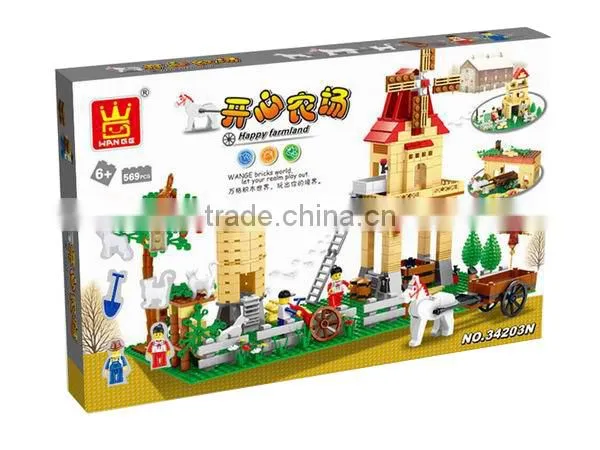 Good Quality Happy Farm Series Block Toy For Kids china import toys