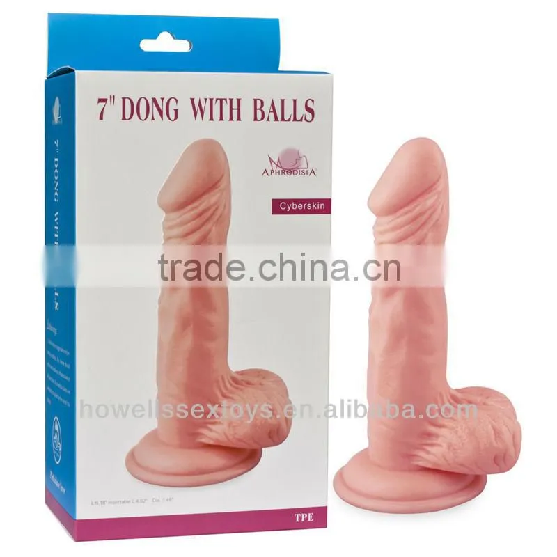 Hand Free 7'' Big Penis Real Skin feeling Dildo Sex Toys