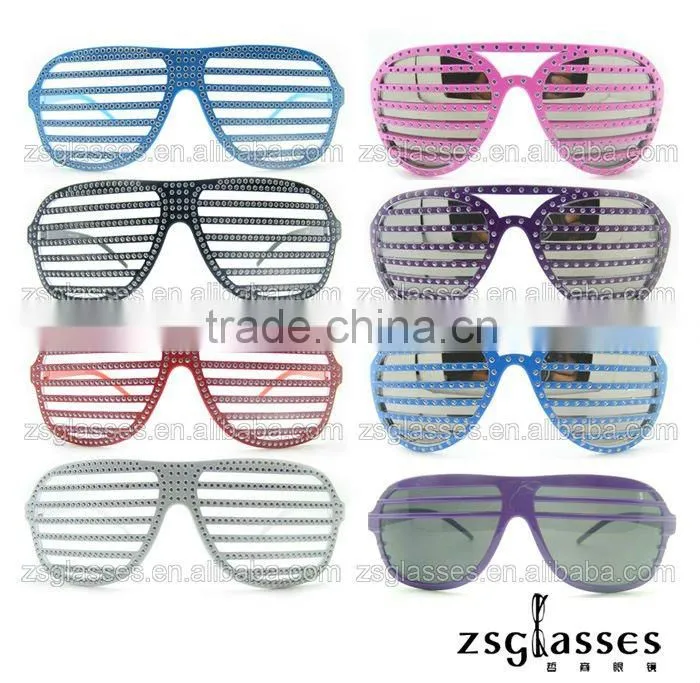 Factory custom gift sunglasses funny crazy rock party shutter shades sun glasses/eyewear/frame printing logo OEM