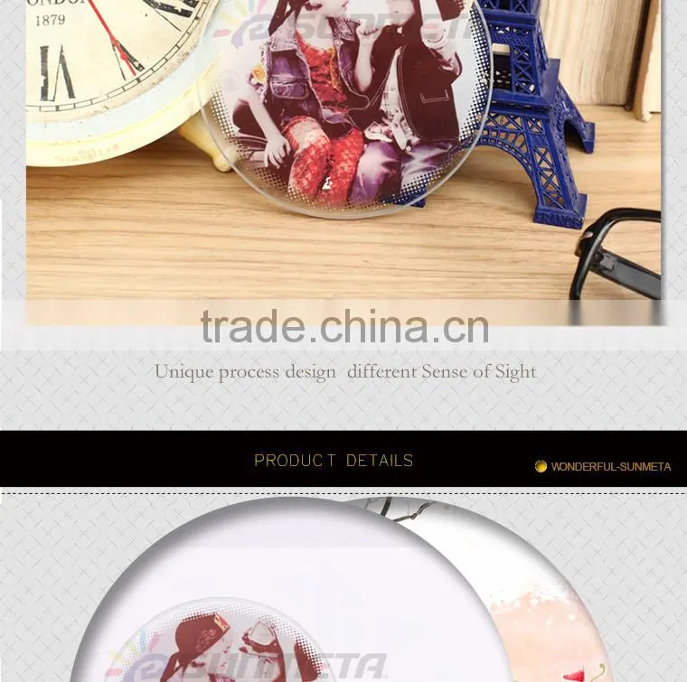 Sunmeta factory directly blank sublimation round glass coaster BL-17B