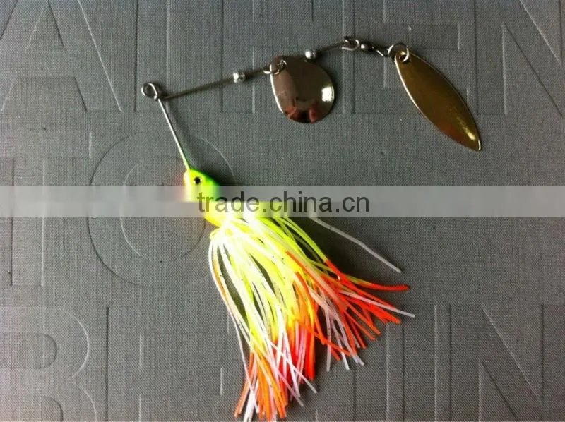 Green back yellow body lead Spinner Bait