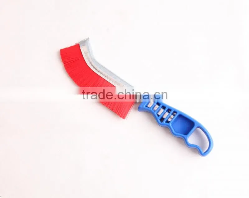 plastic red rolypropylene wire hand scratch brushes, length 265 mm 10 1/2"