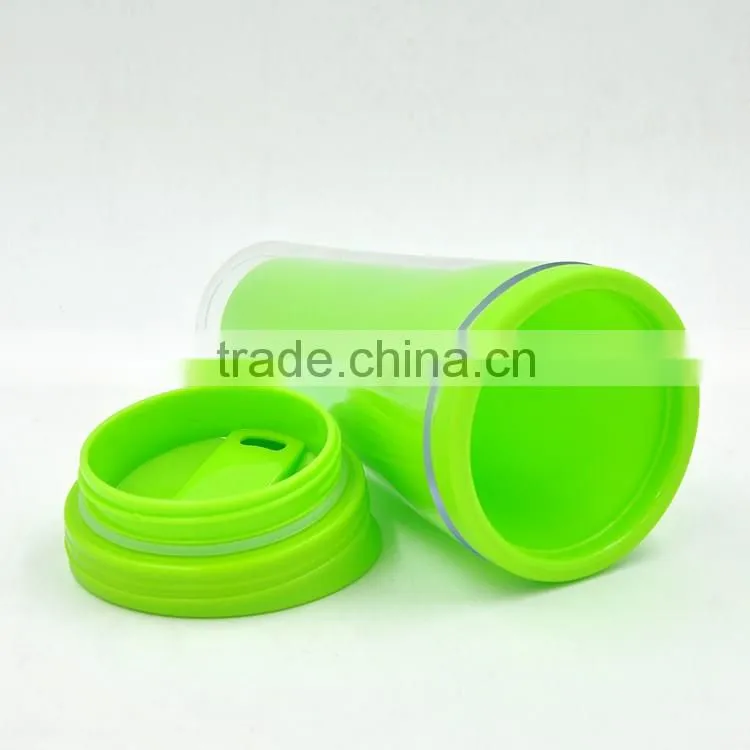 BPA Free double wall custom plastic bottle, soft plastic drinking bottle 13oz