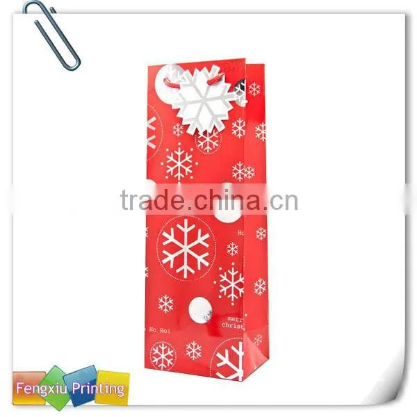 Christmas Wine Paper Bag with Handles