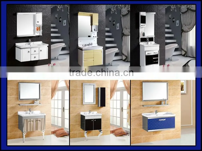 particle board high gloss PVC bathroom cabinet