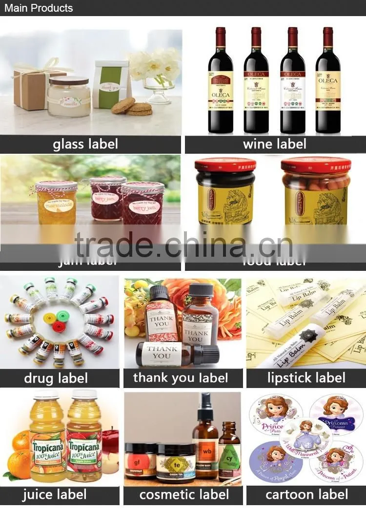 Full Color Wine Custom Printing Sticker with Logo