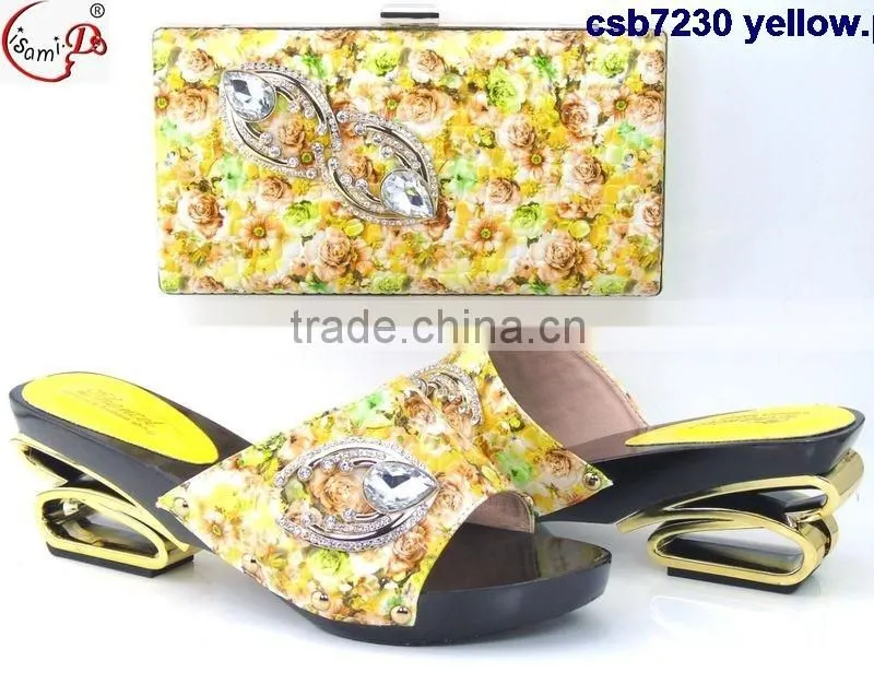 CSB7230 Top fashion latest fashion woman italy style high heel shoes and glitter bags