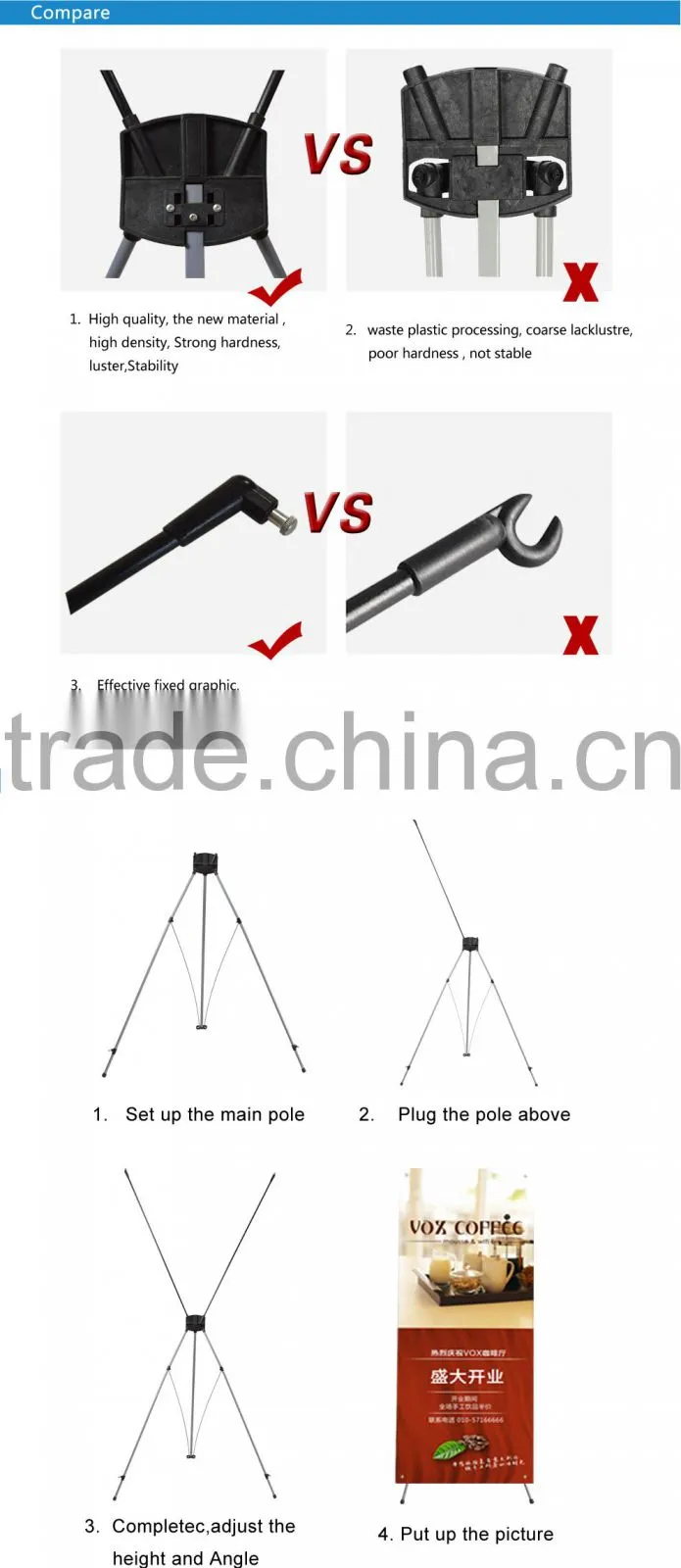 High Quality Trade Show X Banner Display Stand