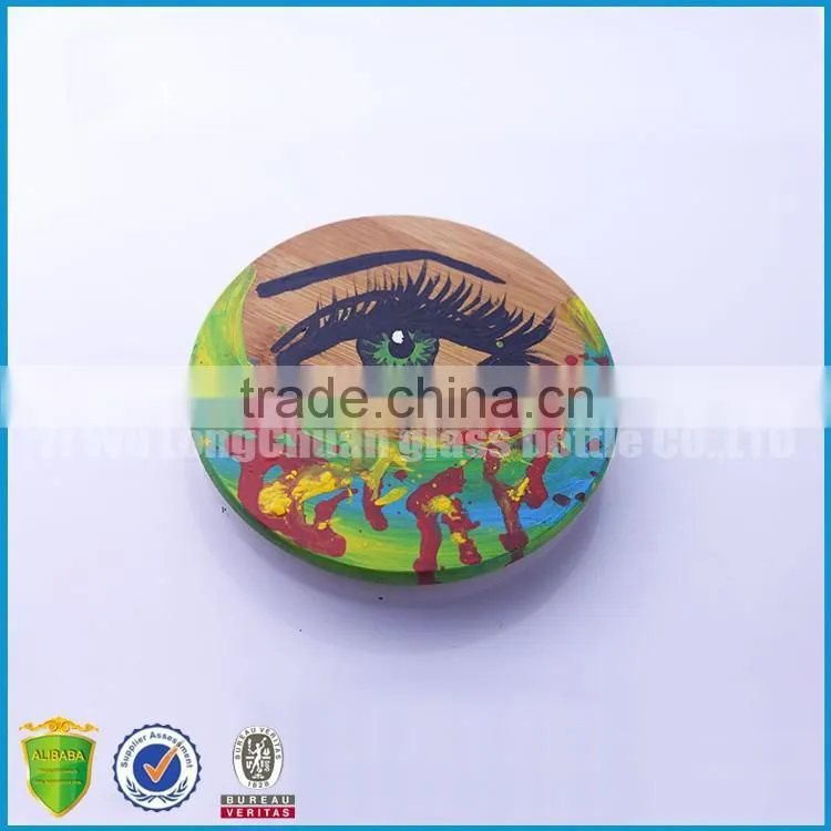 unique shape handmade art glass of colors bottle with lid.woman shape glass bottle