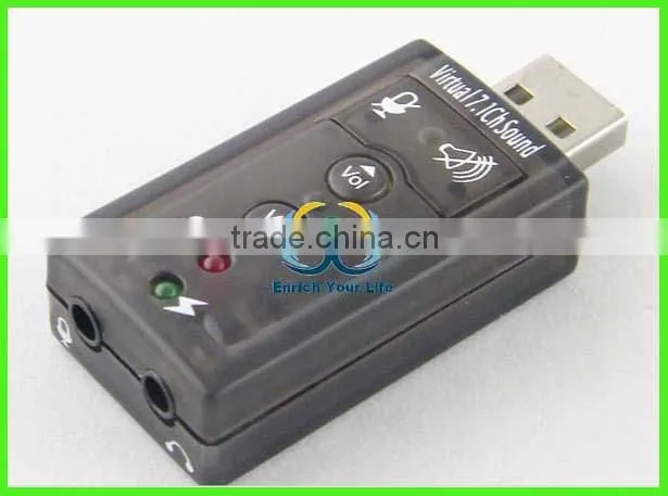 USB 7.1 Channel Sound Card Adapter External USB Audio Card Adapter