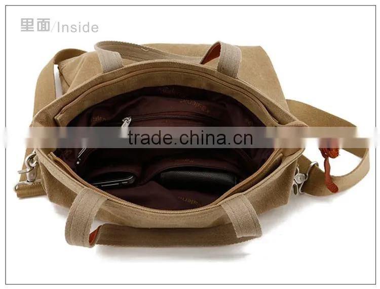 canvas shoulder bag with PU handles,blank canvas sling bag,canvas bag with outside pockets