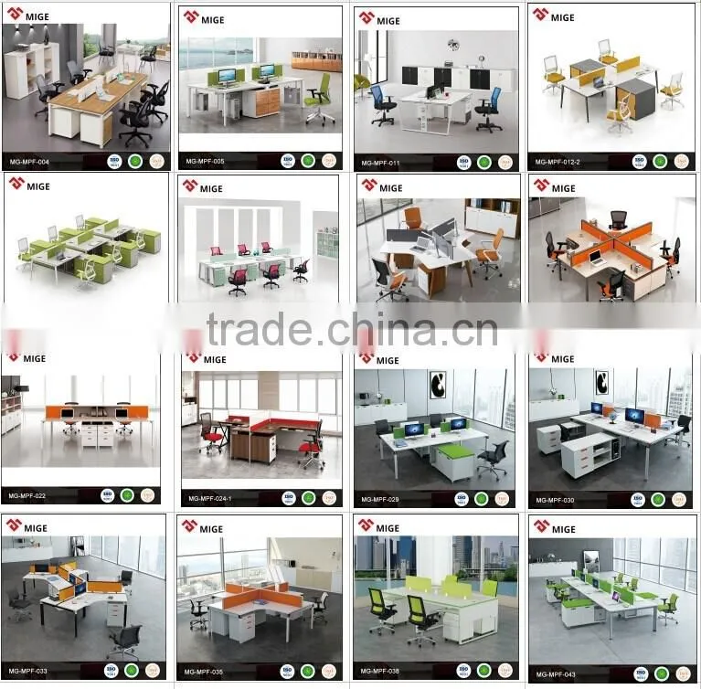 Metal leg office table partition with cabinet