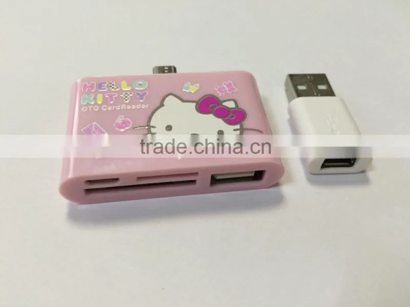 OTG Micro USB 4 In 1 SD Micro SD TF Card Reader for PC and Smartphone