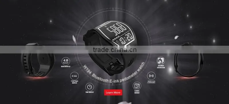 Bluetooth ce rohs smart watch with Curved E-ink Touch Screen fitness watch