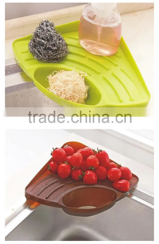 Free sample 2016 Hot sale triangle style kitchen sponge holder